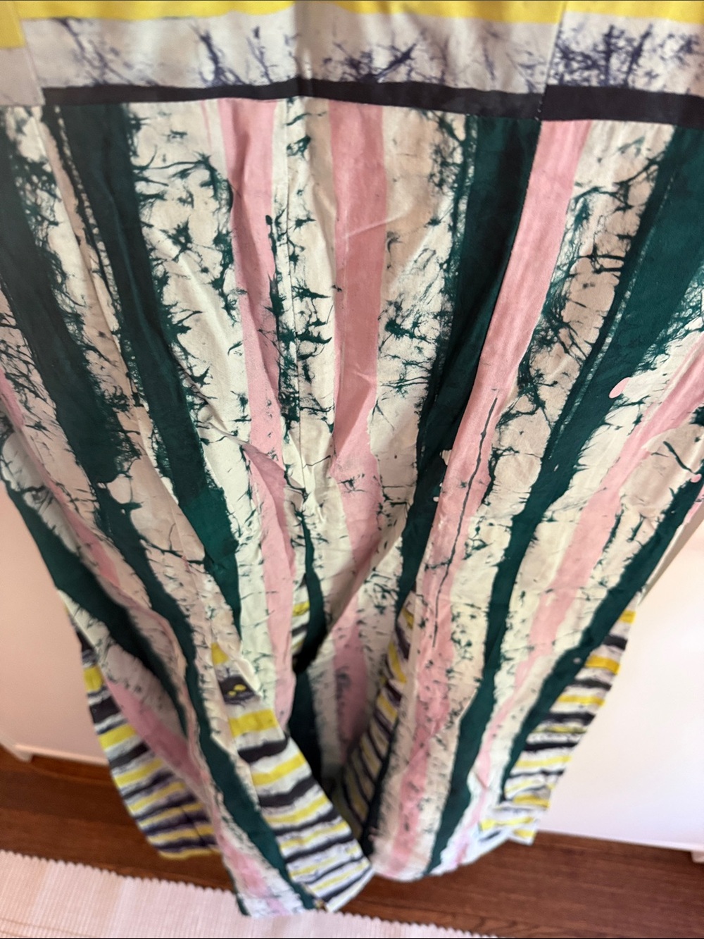Busayo Striped Crinkle Maxi Dress in Yellow, Green, Pink, Navy - Picture 4 of 8